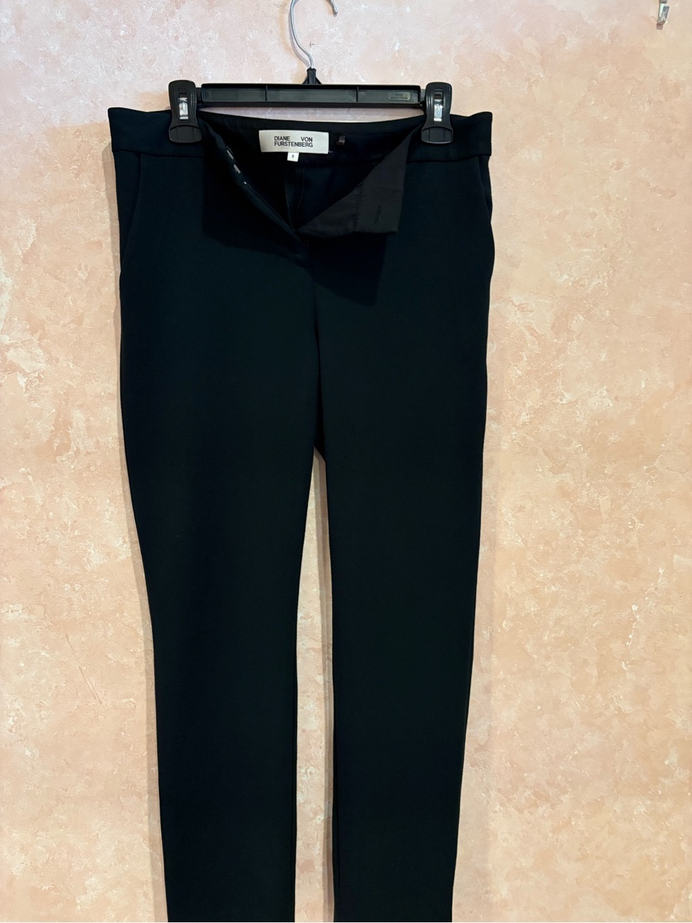 Diane Von Furstenberg Black Slim Ponte Pants